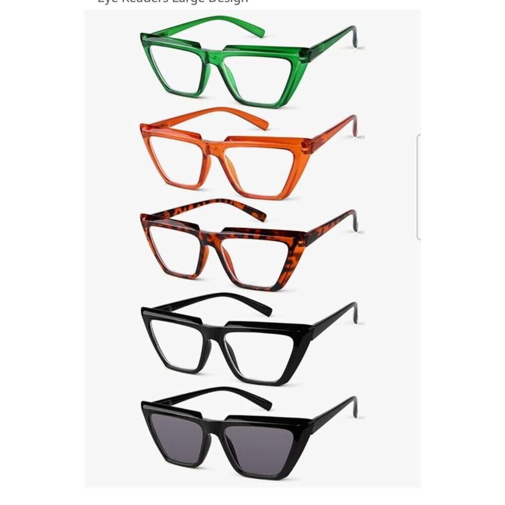 5-Pack Eyekepper Womens +2.75 Cat Eye Reading Glasses